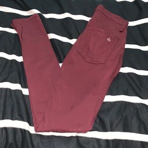 Rag & Bone burgundy jeggings